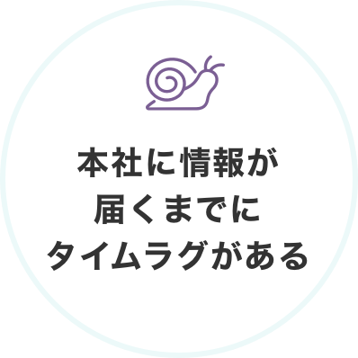 本社に情報が届くまでにタイムラグ